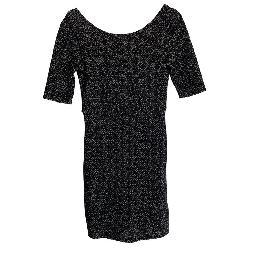 Free People Women's Pucker Knit Bodycon Stretch Mini Dress Black Size S